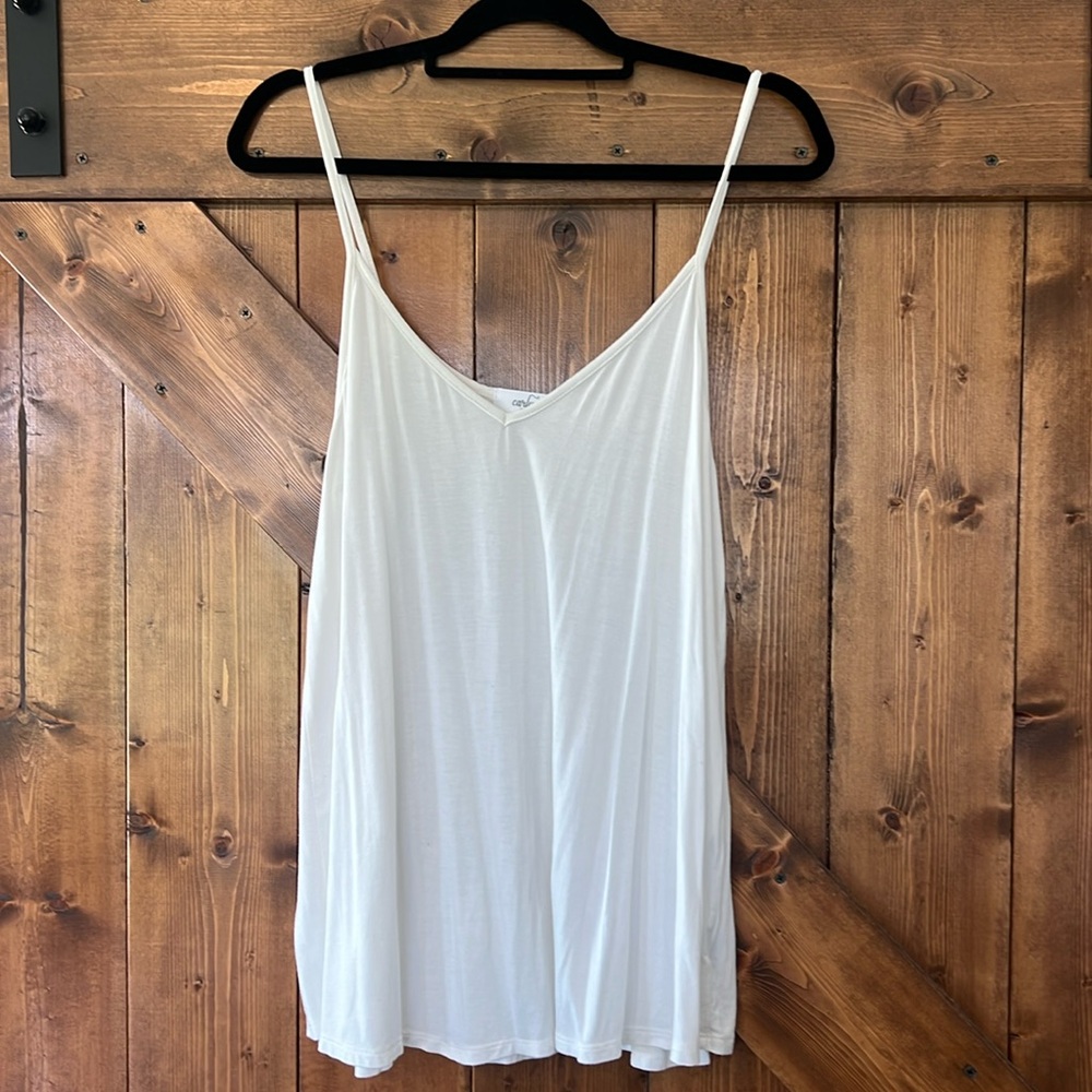 Carly Jean Los Angeles, CJLA cream spaghetti strap flowy tank